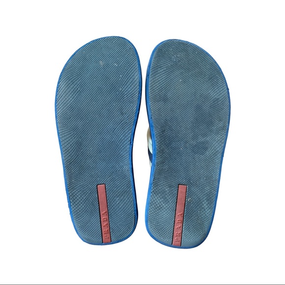 Prada White and Navy Sandals - Picture 4 of 4